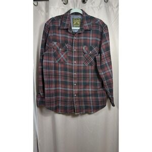 Anchorage Expedition Thick Cotton Flannel Long Sleeves Shirt- Red/Black Men L
